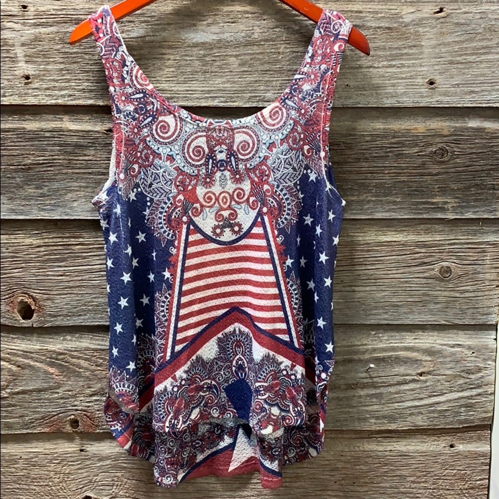 Wrangler Sleeveless Hi Lo Allover Print Top